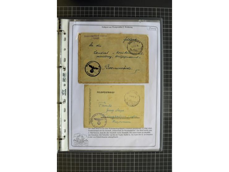 1914/1945, sehr umfangreiche Sammlung "Feldpost in Danzig" mit einigen hundert Briefen und Karten, dabei I. WK. mit interessa