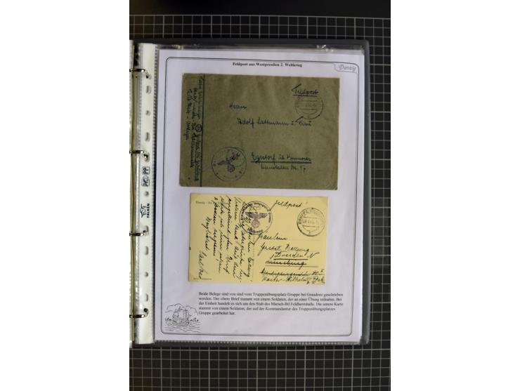 1914/1945, sehr umfangreiche Sammlung "Feldpost in Danzig" mit einigen hundert Briefen und Karten, dabei I. WK. mit interessa