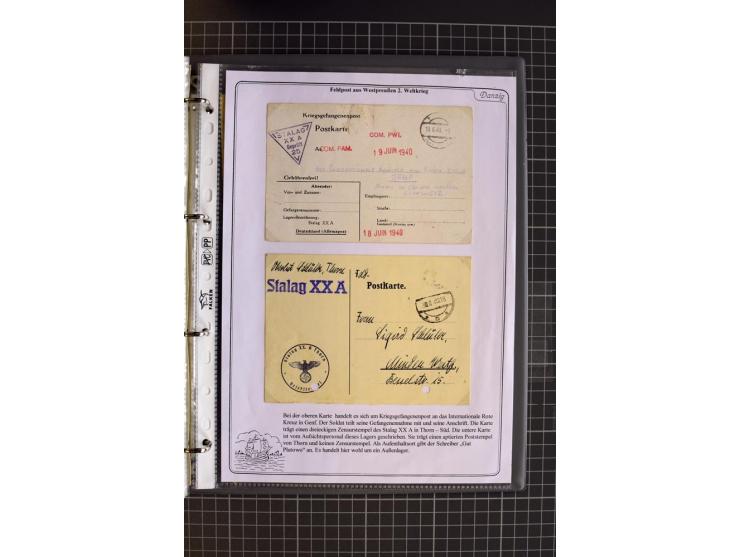 1914/1945, sehr umfangreiche Sammlung "Feldpost in Danzig" mit einigen hundert Briefen und Karten, dabei I. WK. mit interessa