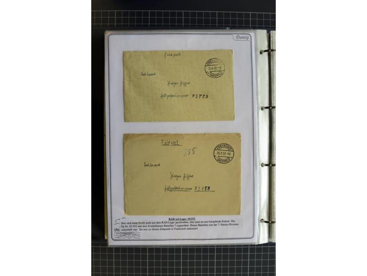 1914/1945, sehr umfangreiche Sammlung "Feldpost in Danzig" mit einigen hundert Briefen und Karten, dabei I. WK. mit interessa