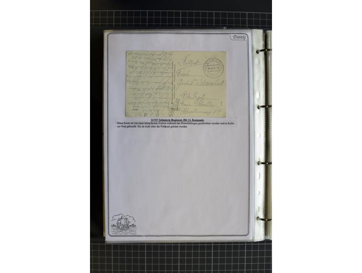 1914/1945, sehr umfangreiche Sammlung "Feldpost in Danzig" mit einigen hundert Briefen und Karten, dabei I. WK. mit interessa