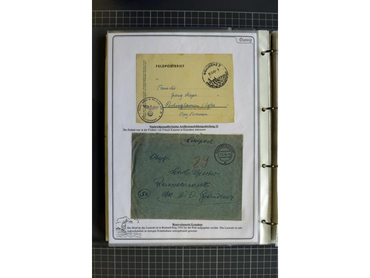 1914/1945, sehr umfangreiche Sammlung "Feldpost in Danzig" mit einigen hundert Briefen und Karten, dabei I. WK. mit interessa