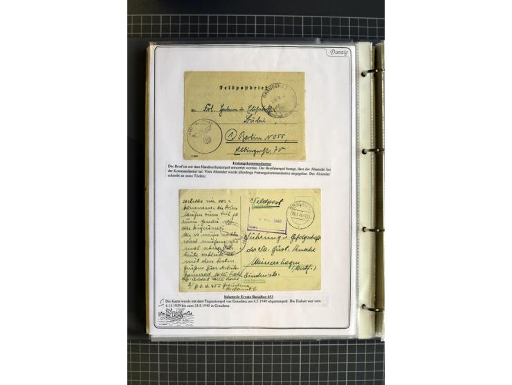 1914/1945, sehr umfangreiche Sammlung "Feldpost in Danzig" mit einigen hundert Briefen und Karten, dabei I. WK. mit interessa