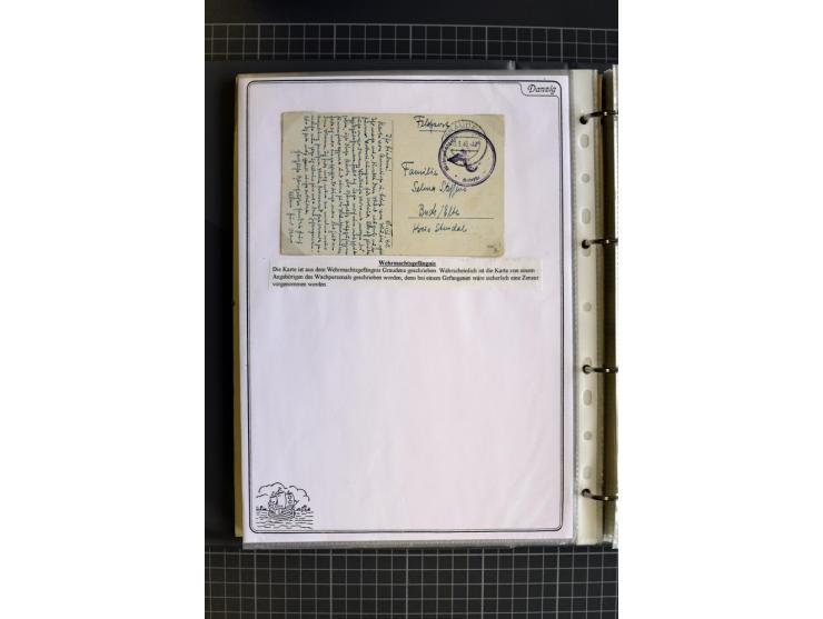 1914/1945, sehr umfangreiche Sammlung "Feldpost in Danzig" mit einigen hundert Briefen und Karten, dabei I. WK. mit interessa