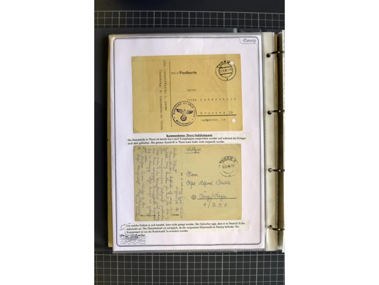 1914/1945, sehr umfangreiche Sammlung "Feldpost in Danzig" mit einigen hundert Briefen und Karten, dabei I. WK. mit interessa