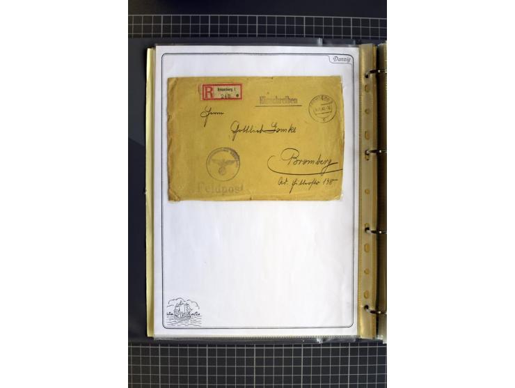 1914/1945, sehr umfangreiche Sammlung "Feldpost in Danzig" mit einigen hundert Briefen und Karten, dabei I. WK. mit interessa