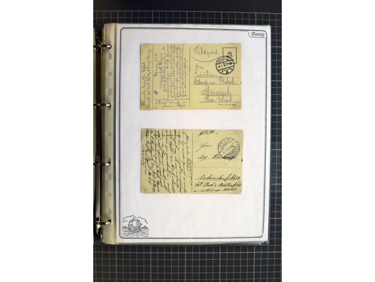 1914/1945, sehr umfangreiche Sammlung "Feldpost in Danzig" mit einigen hundert Briefen und Karten, dabei I. WK. mit interessa