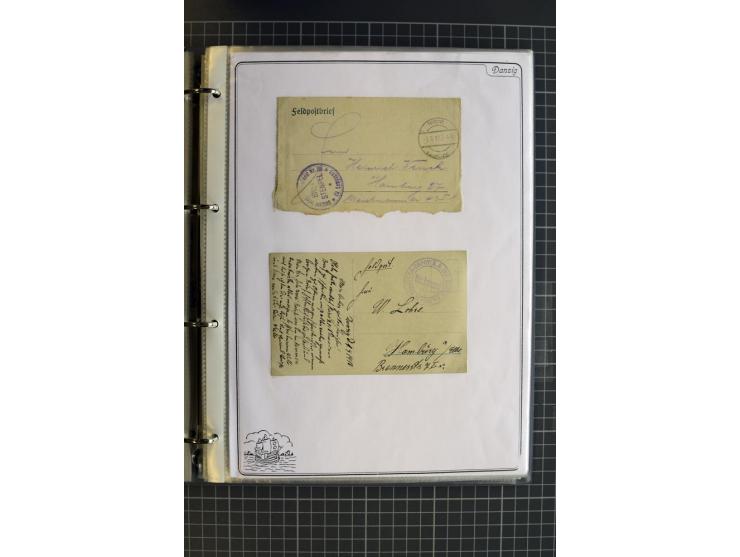 1914/1945, sehr umfangreiche Sammlung "Feldpost in Danzig" mit einigen hundert Briefen und Karten, dabei I. WK. mit interessa