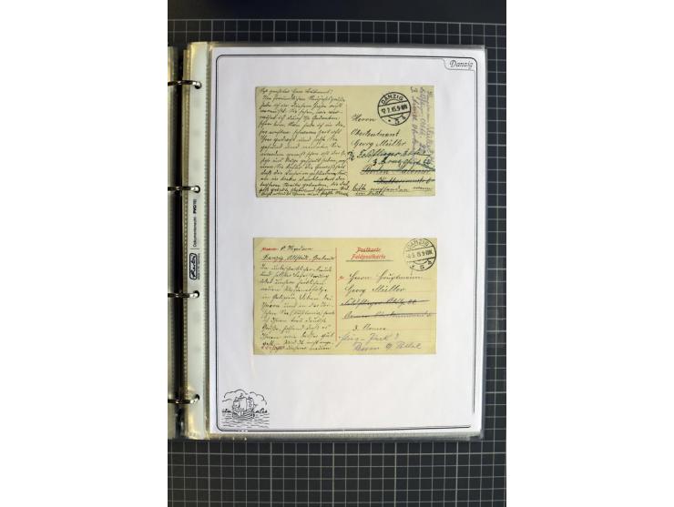 1914/1945, sehr umfangreiche Sammlung "Feldpost in Danzig" mit einigen hundert Briefen und Karten, dabei I. WK. mit interessa