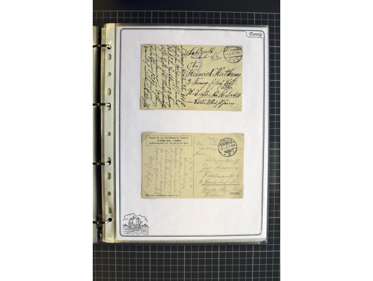 1914/1945, sehr umfangreiche Sammlung "Feldpost in Danzig" mit einigen hundert Briefen und Karten, dabei I. WK. mit interessa