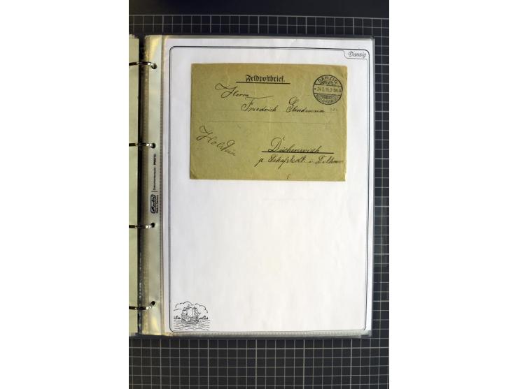 1914/1945, sehr umfangreiche Sammlung "Feldpost in Danzig" mit einigen hundert Briefen und Karten, dabei I. WK. mit interessa