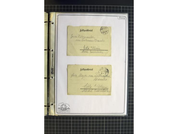 1914/1945, sehr umfangreiche Sammlung "Feldpost in Danzig" mit einigen hundert Briefen und Karten, dabei I. WK. mit interessa