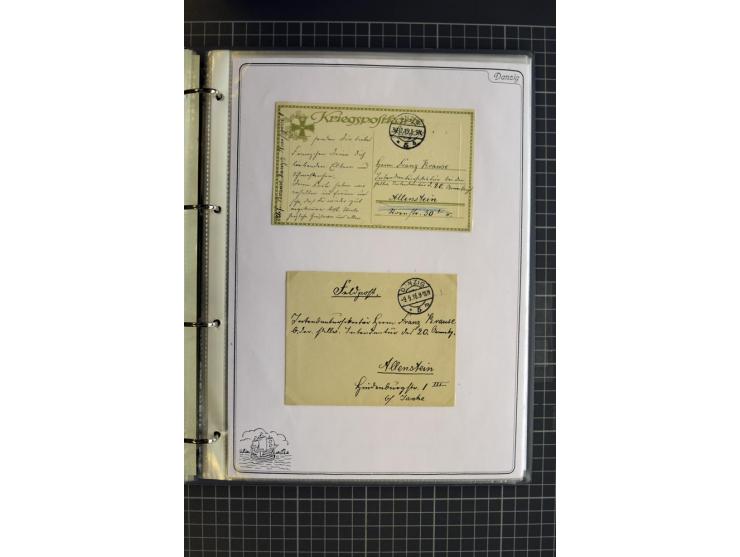 1914/1945, sehr umfangreiche Sammlung "Feldpost in Danzig" mit einigen hundert Briefen und Karten, dabei I. WK. mit interessa