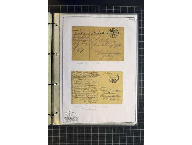 1914/1945, sehr umfangreiche Sammlung "Feldpost in Danzig" mit einigen hundert Briefen und Karten, dabei I. WK. mit interessa