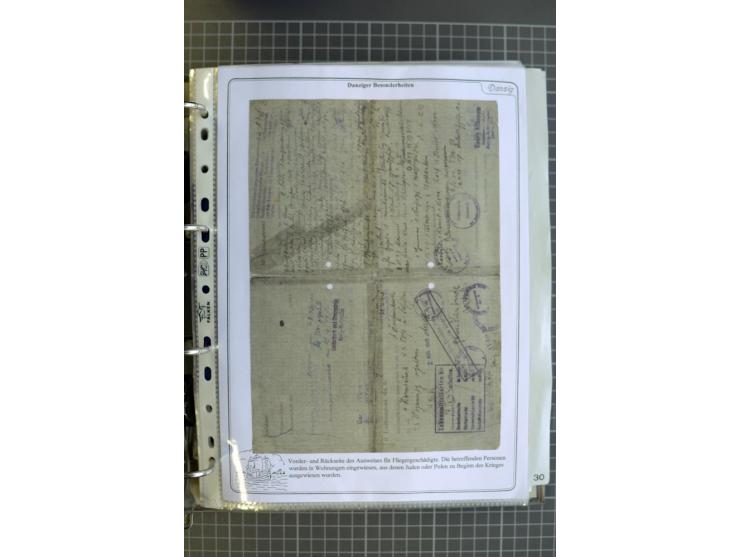 1914/1945, sehr umfangreiche Sammlung "Feldpost in Danzig" mit einigen hundert Briefen und Karten, dabei I. WK. mit interessa