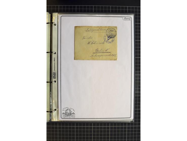 1914/1945, sehr umfangreiche Sammlung "Feldpost in Danzig" mit einigen hundert Briefen und Karten, dabei I. WK. mit interessa