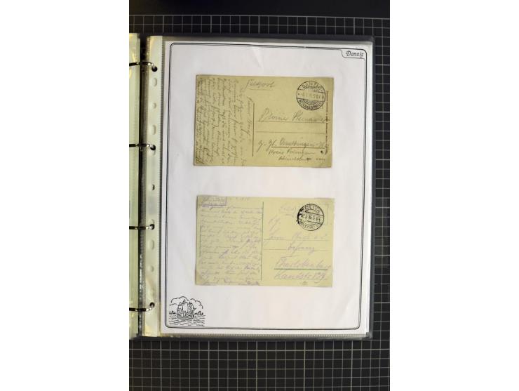 1914/1945, sehr umfangreiche Sammlung "Feldpost in Danzig" mit einigen hundert Briefen und Karten, dabei I. WK. mit interessa