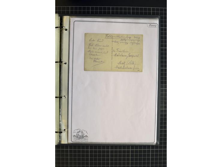 1914/1945, sehr umfangreiche Sammlung "Feldpost in Danzig" mit einigen hundert Briefen und Karten, dabei I. WK. mit interessa