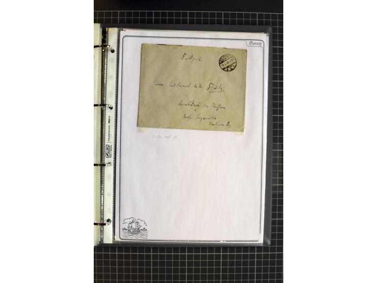 1914/1945, sehr umfangreiche Sammlung "Feldpost in Danzig" mit einigen hundert Briefen und Karten, dabei I. WK. mit interessa
