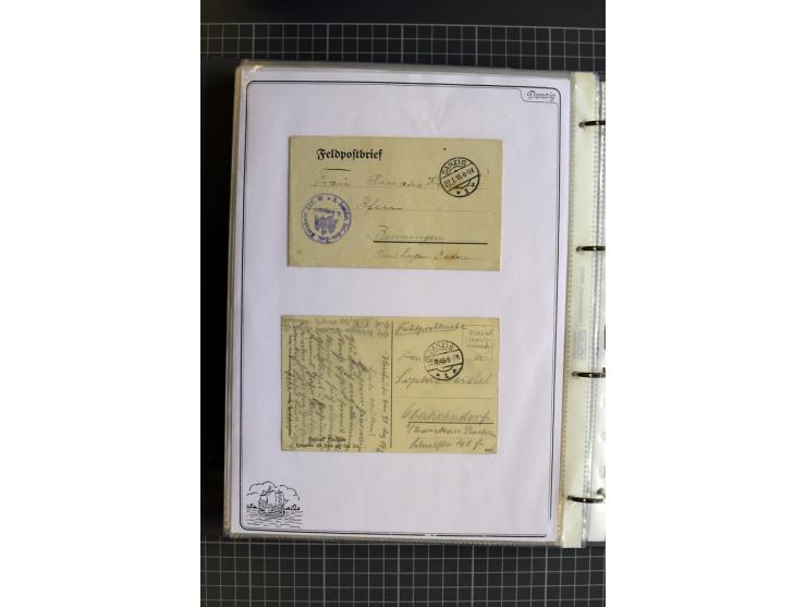 1914/1945, sehr umfangreiche Sammlung "Feldpost in Danzig" mit einigen hundert Briefen und Karten, dabei I. WK. mit interessa