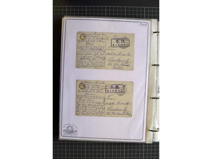 1914/1945, sehr umfangreiche Sammlung "Feldpost in Danzig" mit einigen hundert Briefen und Karten, dabei I. WK. mit interessa