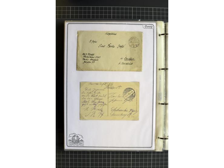 1914/1945, sehr umfangreiche Sammlung "Feldpost in Danzig" mit einigen hundert Briefen und Karten, dabei I. WK. mit interessa