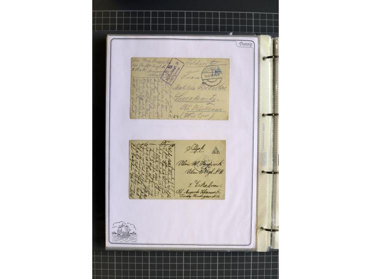 1914/1945, sehr umfangreiche Sammlung "Feldpost in Danzig" mit einigen hundert Briefen und Karten, dabei I. WK. mit interessa