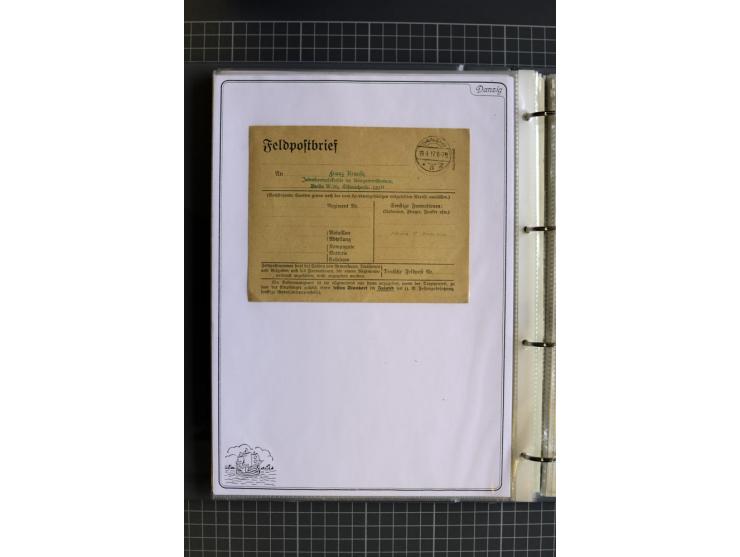 1914/1945, sehr umfangreiche Sammlung "Feldpost in Danzig" mit einigen hundert Briefen und Karten, dabei I. WK. mit interessa