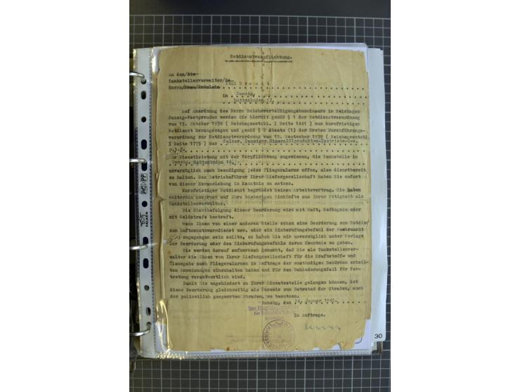 1914/1945, sehr umfangreiche Sammlung "Feldpost in Danzig" mit einigen hundert Briefen und Karten, dabei I. WK. mit interessa