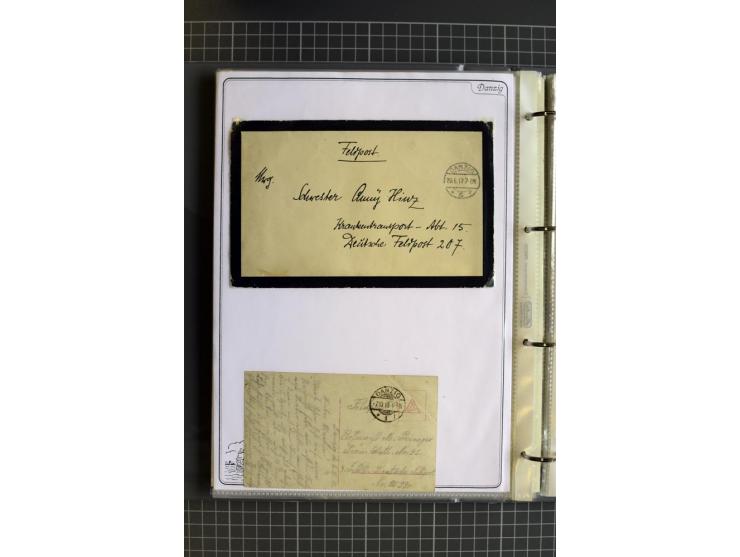1914/1945, sehr umfangreiche Sammlung "Feldpost in Danzig" mit einigen hundert Briefen und Karten, dabei I. WK. mit interessa