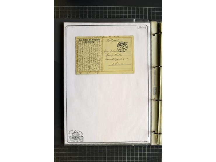 1914/1945, sehr umfangreiche Sammlung "Feldpost in Danzig" mit einigen hundert Briefen und Karten, dabei I. WK. mit interessa