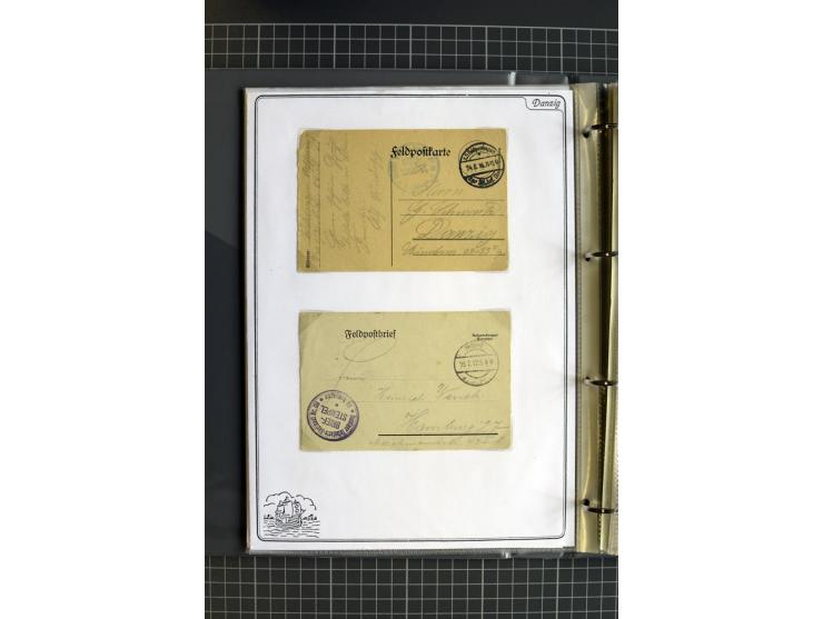1914/1945, sehr umfangreiche Sammlung "Feldpost in Danzig" mit einigen hundert Briefen und Karten, dabei I. WK. mit interessa