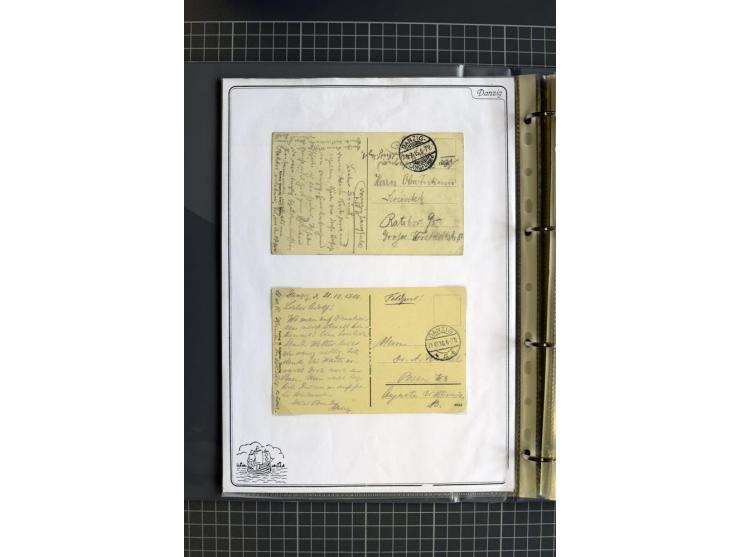 1914/1945, sehr umfangreiche Sammlung "Feldpost in Danzig" mit einigen hundert Briefen und Karten, dabei I. WK. mit interessa
