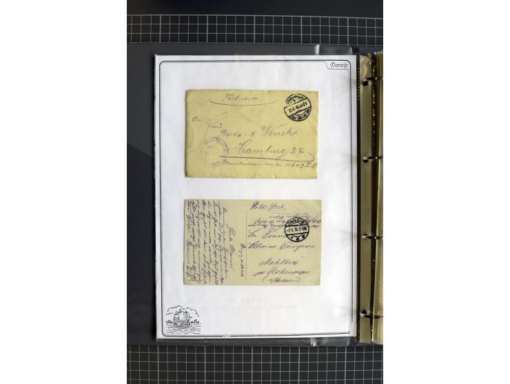 1914/1945, sehr umfangreiche Sammlung "Feldpost in Danzig" mit einigen hundert Briefen und Karten, dabei I. WK. mit interessa