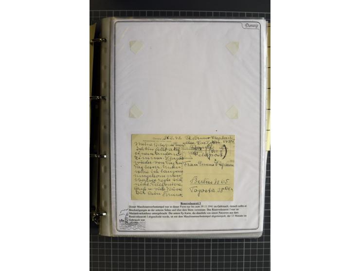 1914/1945, sehr umfangreiche Sammlung "Feldpost in Danzig" mit einigen hundert Briefen und Karten, dabei I. WK. mit interessa