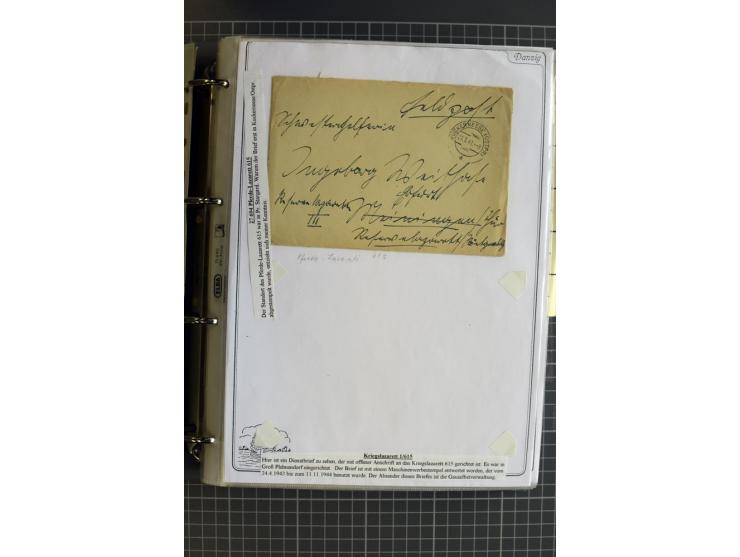 1914/1945, sehr umfangreiche Sammlung "Feldpost in Danzig" mit einigen hundert Briefen und Karten, dabei I. WK. mit interessa