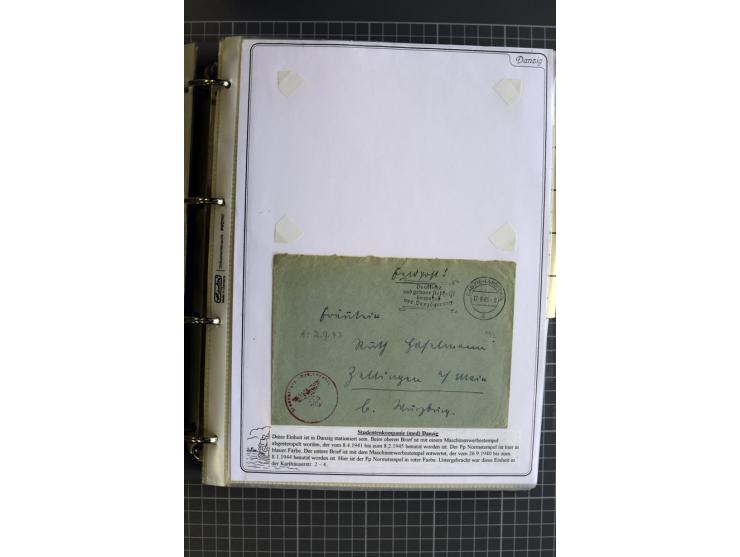 1914/1945, sehr umfangreiche Sammlung "Feldpost in Danzig" mit einigen hundert Briefen und Karten, dabei I. WK. mit interessa