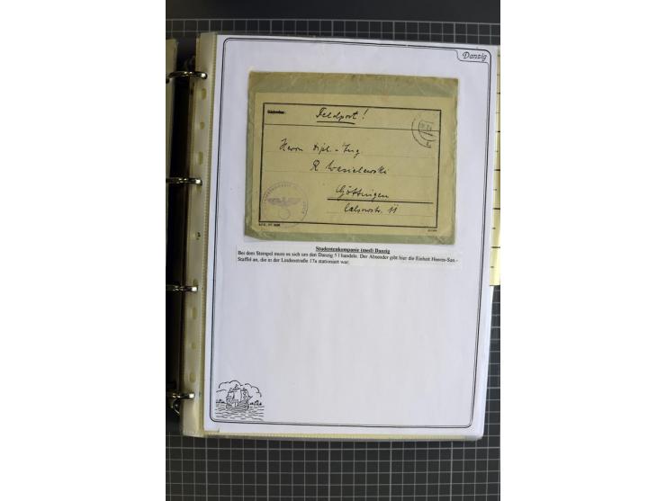 1914/1945, sehr umfangreiche Sammlung "Feldpost in Danzig" mit einigen hundert Briefen und Karten, dabei I. WK. mit interessa