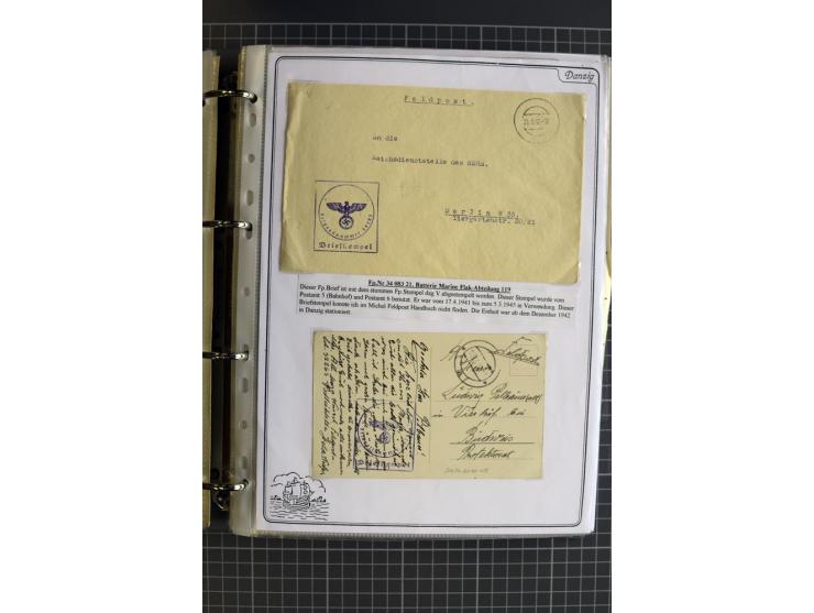 1914/1945, sehr umfangreiche Sammlung "Feldpost in Danzig" mit einigen hundert Briefen und Karten, dabei I. WK. mit interessa