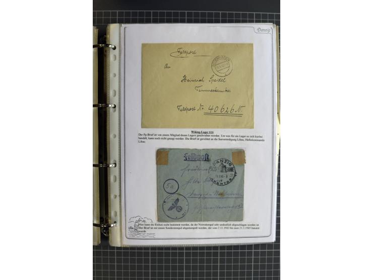 1914/1945, sehr umfangreiche Sammlung "Feldpost in Danzig" mit einigen hundert Briefen und Karten, dabei I. WK. mit interessa