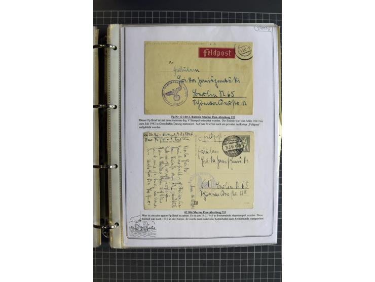1914/1945, sehr umfangreiche Sammlung "Feldpost in Danzig" mit einigen hundert Briefen und Karten, dabei I. WK. mit interessa