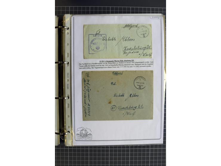 1914/1945, sehr umfangreiche Sammlung "Feldpost in Danzig" mit einigen hundert Briefen und Karten, dabei I. WK. mit interessa