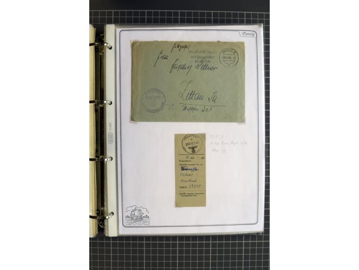 1914/1945, sehr umfangreiche Sammlung "Feldpost in Danzig" mit einigen hundert Briefen und Karten, dabei I. WK. mit interessa