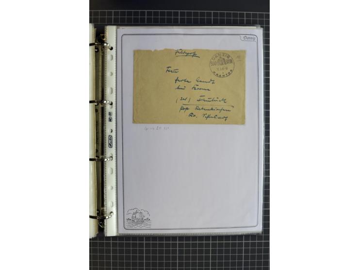 1914/1945, sehr umfangreiche Sammlung "Feldpost in Danzig" mit einigen hundert Briefen und Karten, dabei I. WK. mit interessa