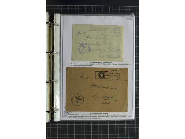 1914/1945, sehr umfangreiche Sammlung "Feldpost in Danzig" mit einigen hundert Briefen und Karten, dabei I. WK. mit interessa