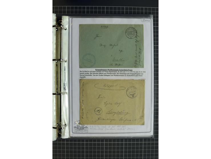 1914/1945, sehr umfangreiche Sammlung "Feldpost in Danzig" mit einigen hundert Briefen und Karten, dabei I. WK. mit interessa