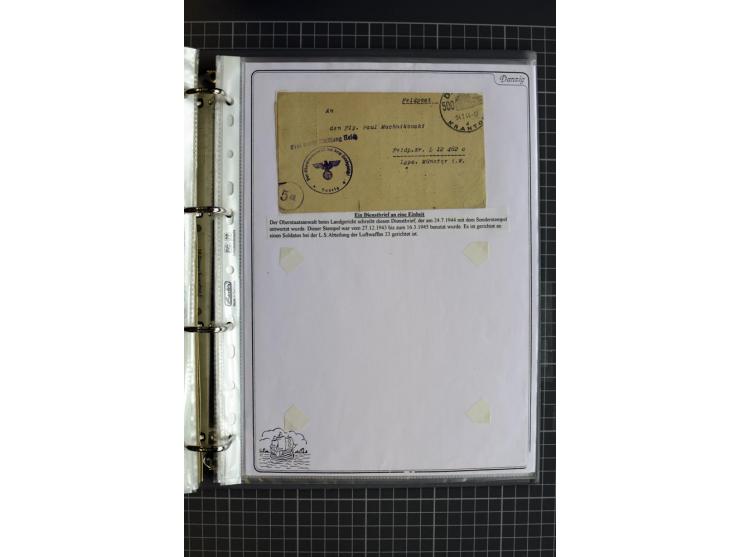 1914/1945, sehr umfangreiche Sammlung "Feldpost in Danzig" mit einigen hundert Briefen und Karten, dabei I. WK. mit interessa