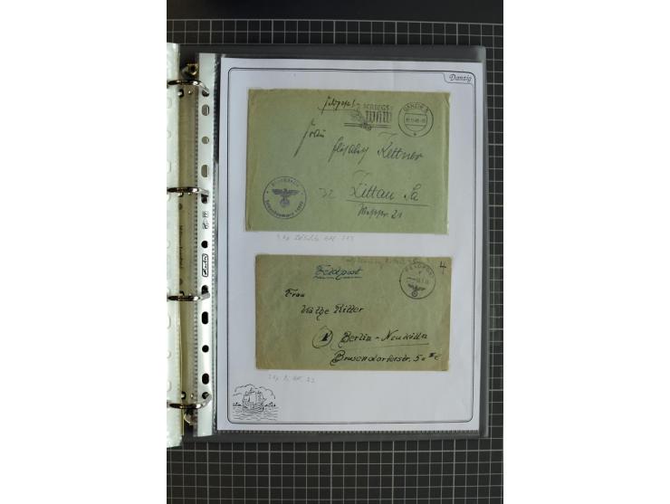 1914/1945, sehr umfangreiche Sammlung "Feldpost in Danzig" mit einigen hundert Briefen und Karten, dabei I. WK. mit interessa