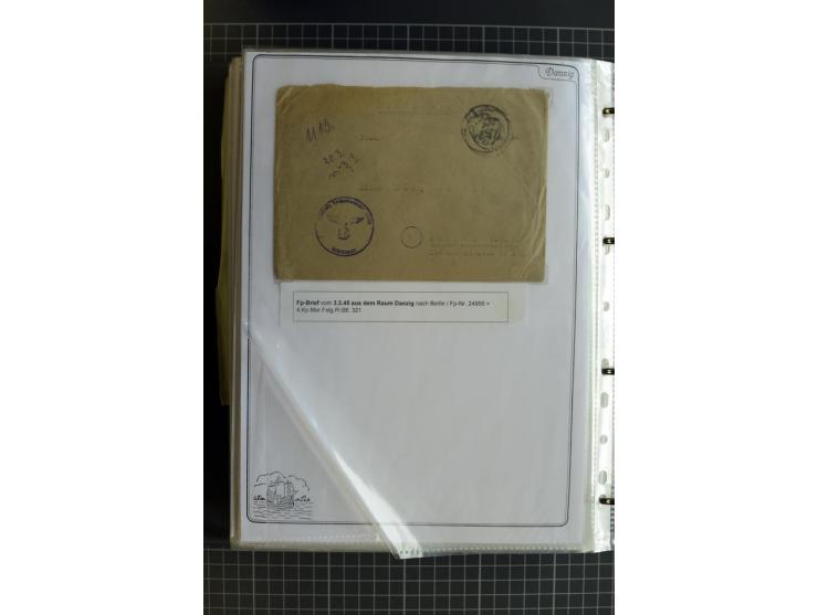 1914/1945, sehr umfangreiche Sammlung "Feldpost in Danzig" mit einigen hundert Briefen und Karten, dabei I. WK. mit interessa
