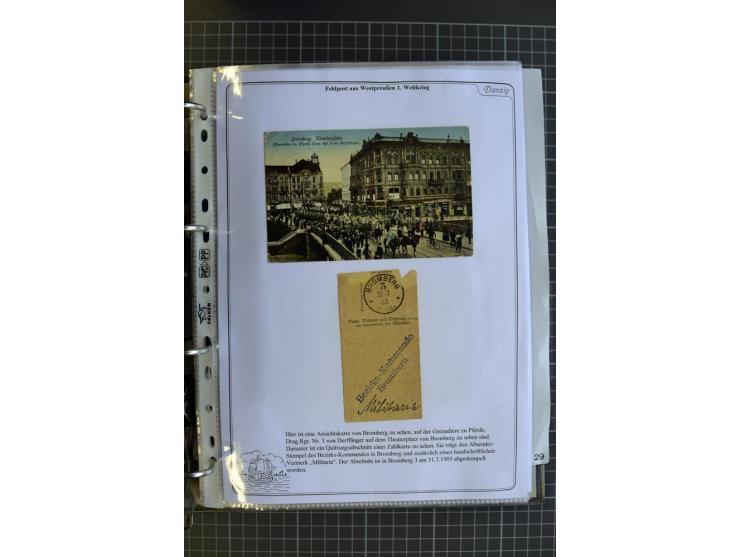 1914/1945, sehr umfangreiche Sammlung "Feldpost in Danzig" mit einigen hundert Briefen und Karten, dabei I. WK. mit interessa